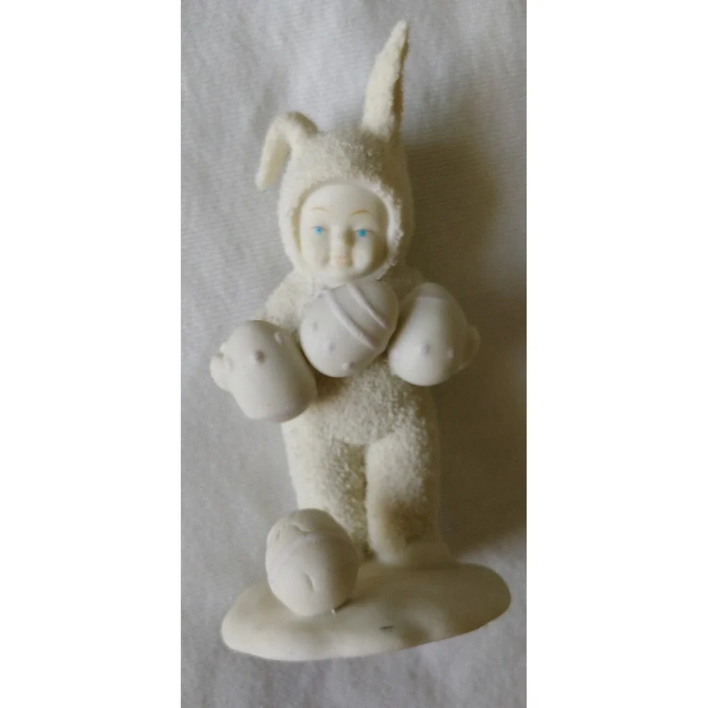 Dept 56 Snow Babies Lot Of 5  Easter Holiday Figurines 1994 1995 With Shrubs